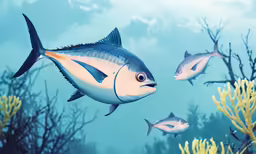 a fish that is swimming around some water