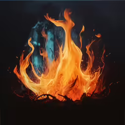 the flame is blazing brightly and red