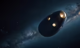 a spacex spaceship flying over the stars in outer space
