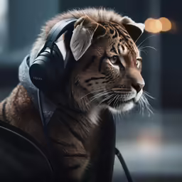 the headphones and ear muffs are clearly visible