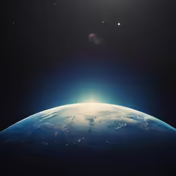 a view of the earth from space with some lights on