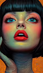 the girl has an orange circle around her face