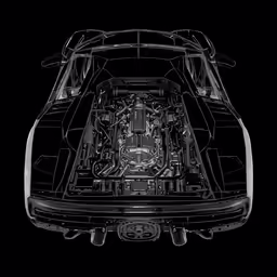 the engine compartment of an automobile