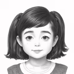 an adorable little girl with bangs and eyes