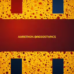 an abstract pattern with orange black and red,a photo is arranged in a red, yellow and black border