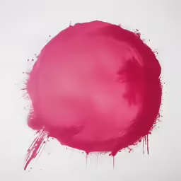 red painted circle, partially covering white background