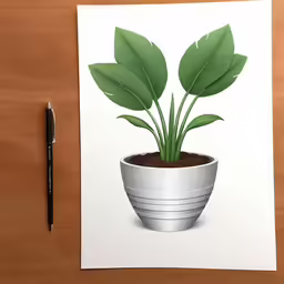 a small potted plant with green leaves