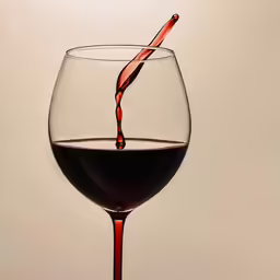 a glass of wine is being poured into it