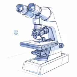 a diagram showing the microscope in front of it