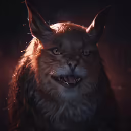 an image of the cat that looks very angry