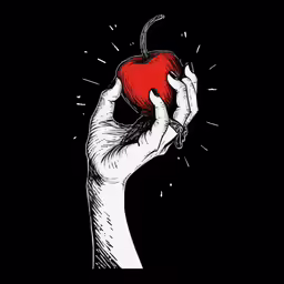 a person holding up an apple in their hand