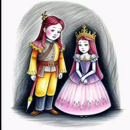 a picture of two children dressed in costume,an image of a boy and girl in costume