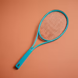 a tennis racket on a pink background