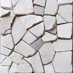 some white tile pieces with black dots in it