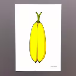 a drawing of a banana on a white paper