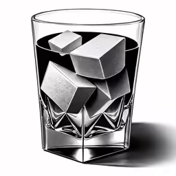 cubes in a glass of ice cube transparent 3d model