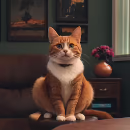 a cat that is sitting on a chair