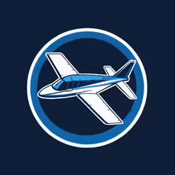 a plane flying in a blue circle with a white line