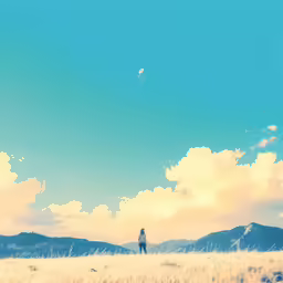 a person standing on a hill looking at something