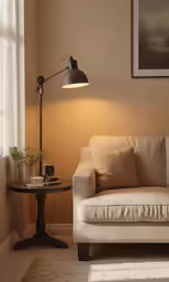 this couch and table are in a room
