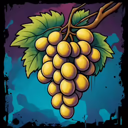 a bunch of white grapes on top of a purple and blue background