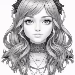 the drawing is of a girl with long hair and large eyes