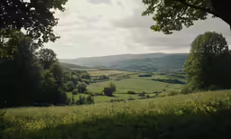 green rolling hills that has a lot of trees and grass