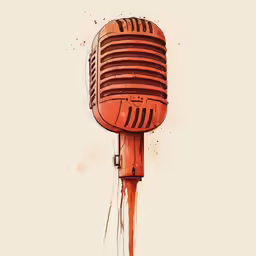 a painting of an old fashioned microphone
