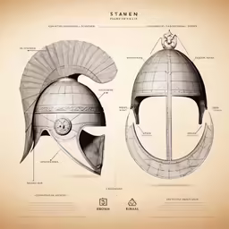 the helmet of sparta is shown in black and white