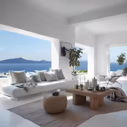 a living room with a couch and some large windows