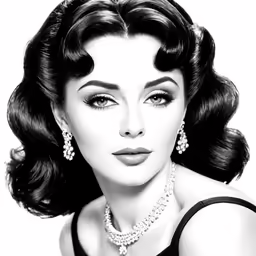 an old photo of a woman wearing pearls