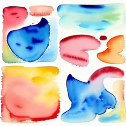 several colors of paint that look like shapes