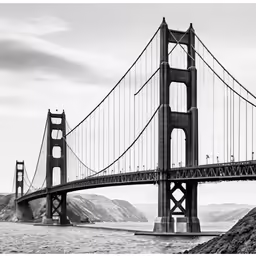 a picture of the bridge that is in black and white