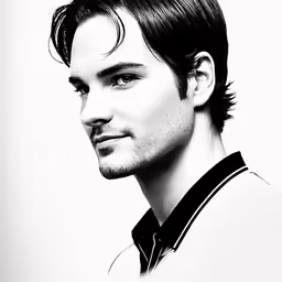 a black and white photo of a man
