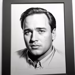 a pencil drawing of a man in a shirt and tie