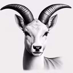 the gazelle is a deer with long horns on it