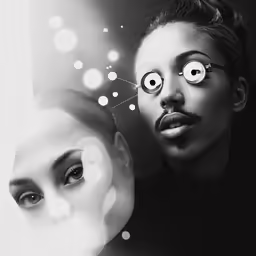 two women are posing together while one has eyes in her mouth
