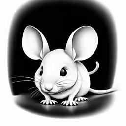 a drawing of a mouse with one big eye