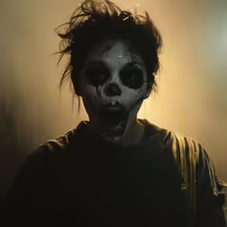 a man in makeup that has some white teeth