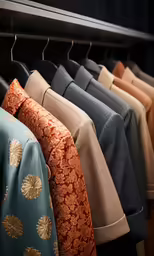 a group of shirts hanging on a wall