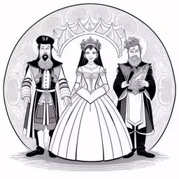 a man and woman standing next to each other wearing wedding clothes,the image of an old fashion couple, dressed in old fashioned costume