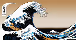 a very large wave in the ocean,the great wave is going down the shore