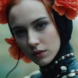 an image of a woman with a flower in her hair