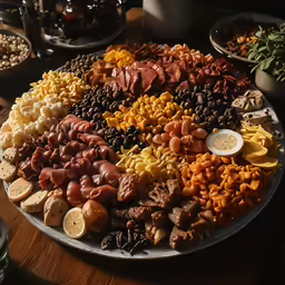 a large platter full of different kinds of snacks