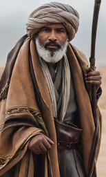 an indian man is posing for a photo in the desert