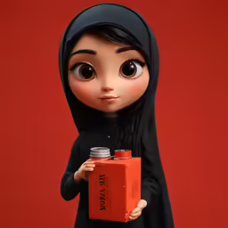 a very cute little doll with a big bag