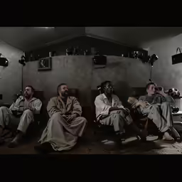 a group of people that are sitting down