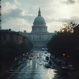 a city street near the capitol building in washington d c