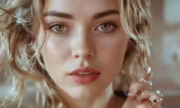 the young woman is posing for the camera