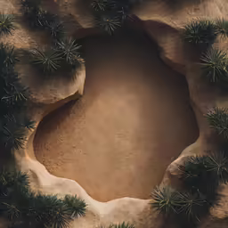 a circular plant design made of grass and dirt